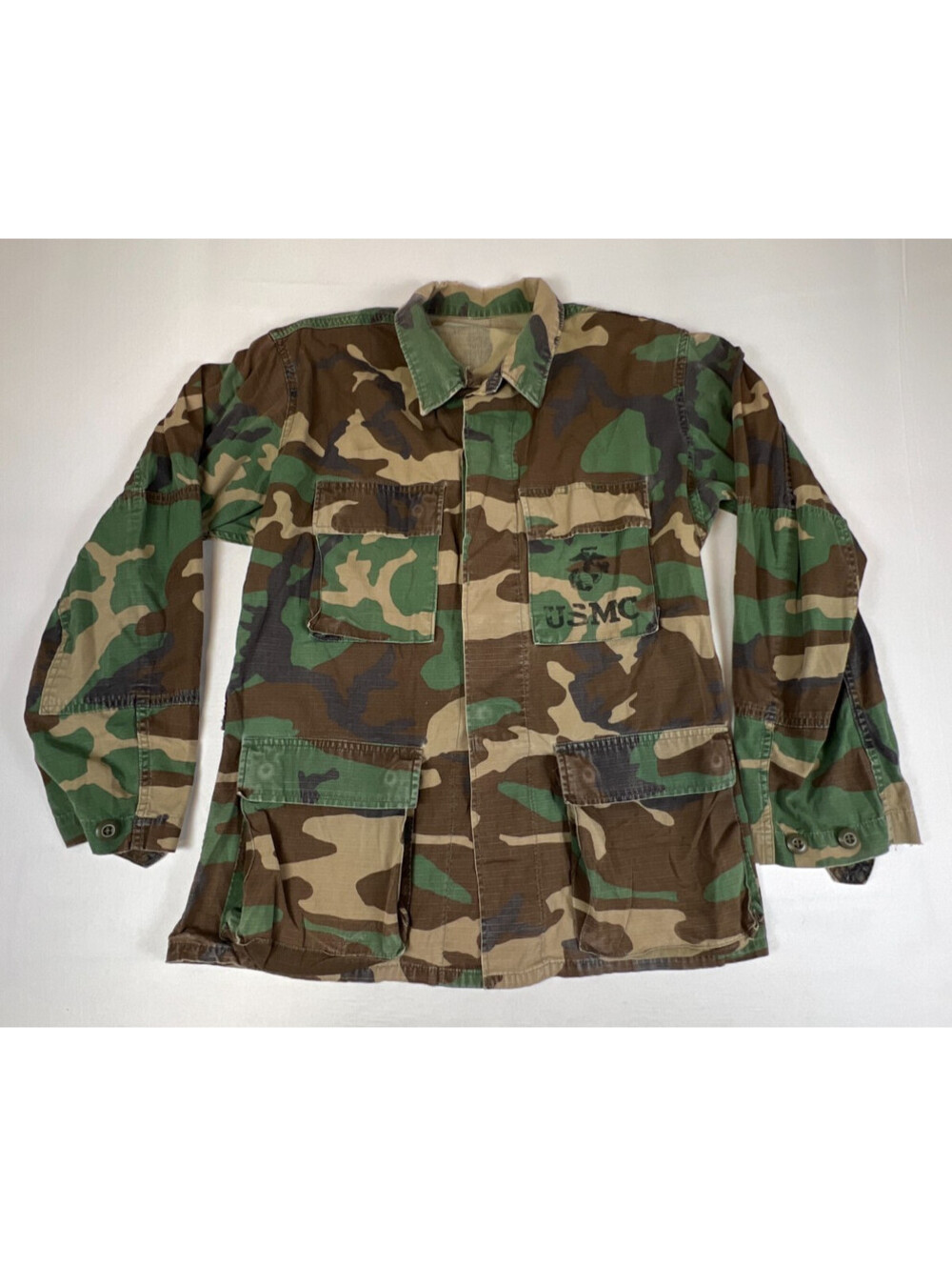 Vtg USMC Woodland Camo BDU Field Jacket Military Coat Small Regular US Marine
